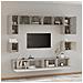 Set Mobili Porta Tv 8pz Grigio Cemento In Legno Multistrato - Foto miniatura 7