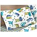 Completo Lenzuola Letto 100% Cotone Disegno Gatti Animali Micio Colorato Mod Rp Made In Italy 2 Piazze Blu - Foto miniatura 4