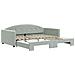 Divano Letto Con Letto Estraibile Grigio Chiaro 100x200 Velluto - Foto miniatura 2