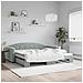 Divano Letto Con Letto Estraibile Grigio Chiaro 100x200 Velluto - Foto miniatura 1