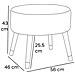 Sgabello Pouf In Tessuto Grigio Gambe In Legno Poggiapiedi Imbottito 56x46x43 Cm - Foto miniatura 2