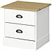 Lorca Comodino Con 2 Cassetti In Mdf Bianco E Natura - Foto miniatura 1