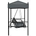 Panchina A Dondolo Da Giardino Baldacchino Grigio In Acciaio - Foto miniatura 5