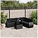 Set Divani Da Giardino Con Cuscini 7pz Nero Polyrattan - Foto miniatura 9