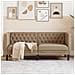 Poltrona Chesterfield A 2 Posti Cappuccino In Similpelle - Foto miniatura 1