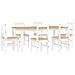 Set Da Pranzo 7 Pz Panama Bianco In Legno Massello Di Pino - Foto miniatura 2