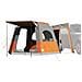 Tenda da Campeggio 4 Persone Grigio e Arancione Impermeabile - Foto miniatura 1