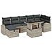 Set Divani 8 Pezzi con Cuscini Grigio Chiaro in Rattan Polietilene - Foto miniatura 1