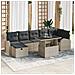 Set Divani 8 Pezzi con Cuscini Grigio Chiaro in Rattan Polietilene - Foto miniatura 2