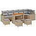 Set Divano Giardino 10 Pezzi con Cuscini Beige Polyrattan Acacia, Set Pranzo Giardino 4 Pezzi con Cuscini Beige Polyrattan Acacia - Foto miniatura 1