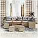 Set Divano Giardino 10 Pezzi con Cuscini Beige Polyrattan Acacia, Set Pranzo Giardino 4 Pezzi con Cuscini Beige Polyrattan Acacia - Foto miniatura 3