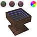 Tavolino Salotto con LED Rovere Marrone 50x50x45 cm Multistrato - Foto miniatura 1