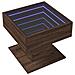 Tavolino Salotto con LED Rovere Marrone 50x50x45 cm Multistrato - Foto miniatura 3