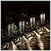 Set Di 4 Luci Solari Da Giardino A Led Nere Quadrate Con Luce Calda E Design Traforato - Foto miniatura 2
