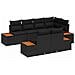 Set Divano da Giardino 7 pcs Nero 264 x 154 x 85 cm Poly Rattan - Foto miniatura 1