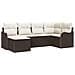 Set Divano da Giardino 6 pcs Marrone e bianco Poly Rattan - Foto miniatura 1
