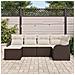 Set Divano da Giardino 6 pcs Marrone e bianco Poly Rattan - Foto miniatura 3