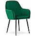 Sedia LUGO - Velluto verde con gambe nere - Foto miniatura 1