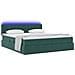 Letto con luci a strisce a LED Verde Scuro 200 x 200 cm Velluto - Foto miniatura 3