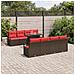 Set Divano da Giardino 9 pcs Marrone e Rosso polyrattan - Foto miniatura 2