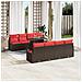 Set Divano da Giardino 9 pcs Marrone e Rosso polyrattan - Foto miniatura 3