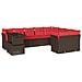 Set Divani da Giardino 10 pz con Cuscini Marrone in Polyrattan - Foto miniatura 1