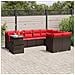Set Divani da Giardino 10 pz con Cuscini Marrone in Polyrattan - Foto miniatura 2