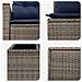 Set di divani 6 pz Grigio e Blu Navy Rattan sintetico e Acciaio - Foto miniatura 3