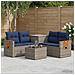 Set di divani 6 pz Grigio e Blu Navy Rattan sintetico e Acciaio - Foto miniatura 6