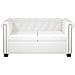 Divano Chesterfield a 2 Posti in Pelle Artificiale Bianco - Foto miniatura 3