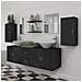 Set Mobili da Bagno 11 pz con Lavabo e Rubinetto Nero - Foto miniatura 9