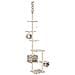 Albero Per Gatti E Tiragraffi Sisal 260 Cm Zampe Stampate Beige - Foto miniatura 2