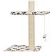 Albero Per Gatti E Tiragraffi Sisal 260 Cm Zampe Stampate Beige - Foto miniatura 6
