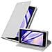 Custodia Compatibile Con Nokia Lumia 830 In Classy Argento - Coperchio Protettiva Con Chiusura Magnetica, Funzione Stand E Tasca Per Le Carte - Foto miniatura 1