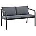 Divano Da Giardino A 2 Posti Con Cuscini Grigio In Alluminio - Foto miniatura 1