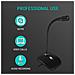 Talk Microfono Usb Da Tavolo Per Pc E Mac - Da Scrivania Compatibile Con Tutti I Computer - Microfono Desktop Professionale - Audio Ad Alta Definizione - Nero - Foto miniatura 2