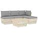 Set Divani Da Giardino Su Pallet 5 Pz Con Cuscini Legno Abete - Foto miniatura 1