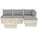 Set Divani Da Giardino Su Pallet 5 Pz Con Cuscini Legno Abete - Foto miniatura 2