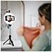 Asta Da Selfie Smartphone Ring Light Treppiedi Comando Bluetooth Nera - Foto miniatura 5