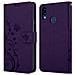 Custodia Compatibile Con Samsung Galaxy A10s In Lilla Scuro Fiore - Coperchio Protettivo In Design Floreale Con Chiusura Magnetica, Funzione Stand E Slot Per Carte - Foto miniatura 8