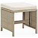 Set Da Pranzo Per Giardino 9 Pz Con Cuscini In Polyrattan Beige - Foto miniatura 4