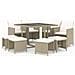 Set Da Pranzo Per Giardino 9 Pz Con Cuscini In Polyrattan Beige - Foto miniatura 1