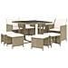 Set Da Pranzo Per Giardino 9 Pz Con Cuscini In Polyrattan Beige - Foto miniatura 5