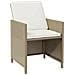 Set Da Pranzo Per Giardino 9 Pz Con Cuscini In Polyrattan Beige - Foto miniatura 6