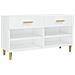 Scarpiera Bianco Lucido 102x35x55 Cm In Legno Multistrato - Foto miniatura 2