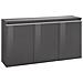 Credenza Pino, Madia Da Cucina A 3 Ante, Buffet Da Soggiorno, 100% Made In Italy, Cm 150x40h81, Antracite Lucido - Foto miniatura 2