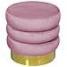 Pouf Salotto Camera Rotondo Imbottito Modello Velvet Creamy Tinta Unita Pouf Cipria - Foto miniatura 1