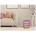 Pouf Salotto Camera Rotondo Imbottito Modello Velvet Creamy Tinta Unita Pouf Cipria - Foto miniatura 3