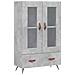 Credenza Grigio Cemento 69,5x31x115 Cm In Legno Multistrato - Foto miniatura 2