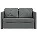 Divano Letto da Terra 2 in 1 Grigio Scuro 112x174x55 cm Tessuto - Foto miniatura 4